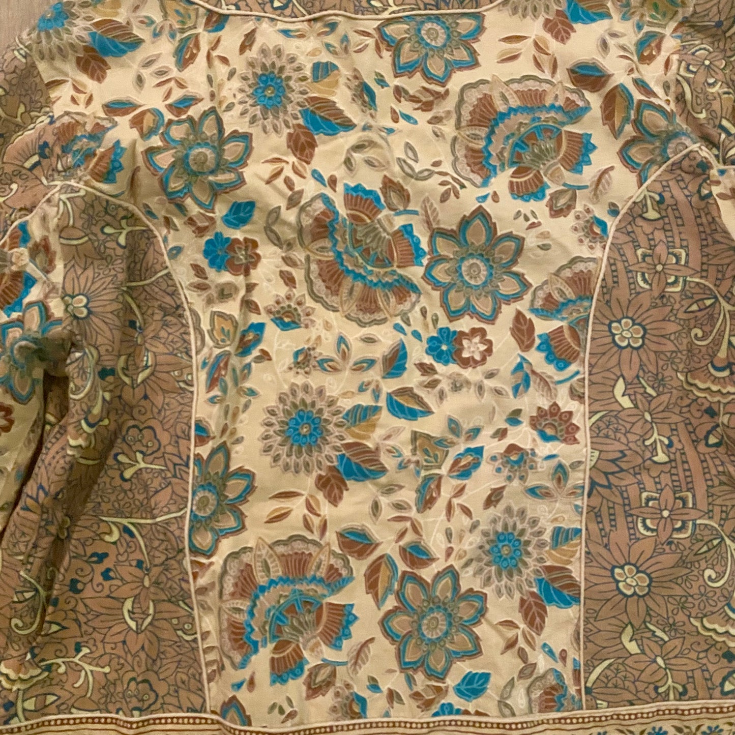 90’s Beige/ Taupe/Blue Floral Sequin Embellished Jacket (L)