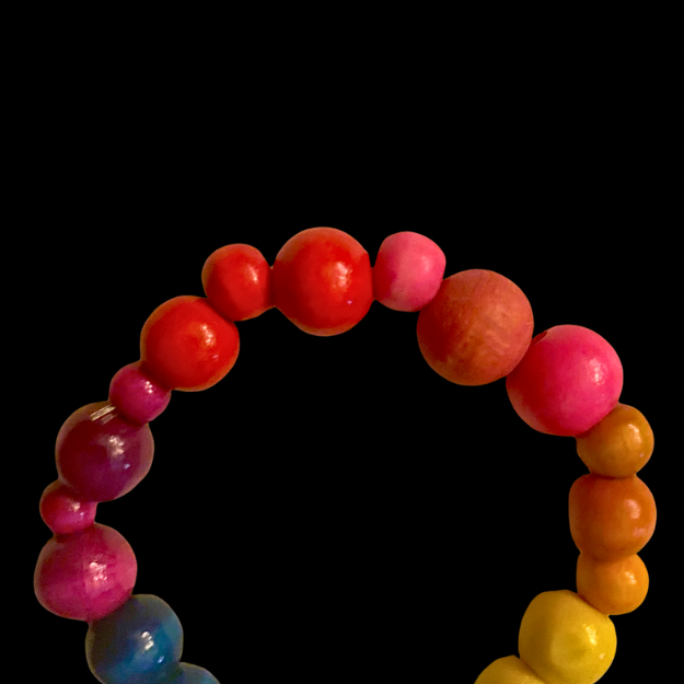 Rainbow Beaded Stretch Bracelets - Made with Vintage Beads