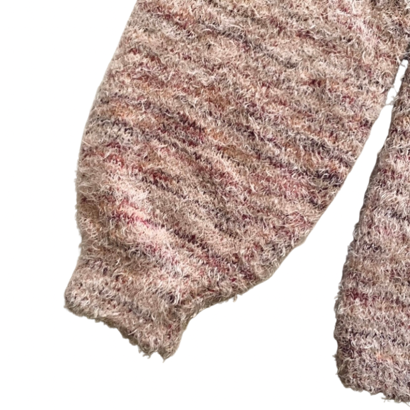 Classic Pastel Pink Knit Turtleneck Sweater (XXL)