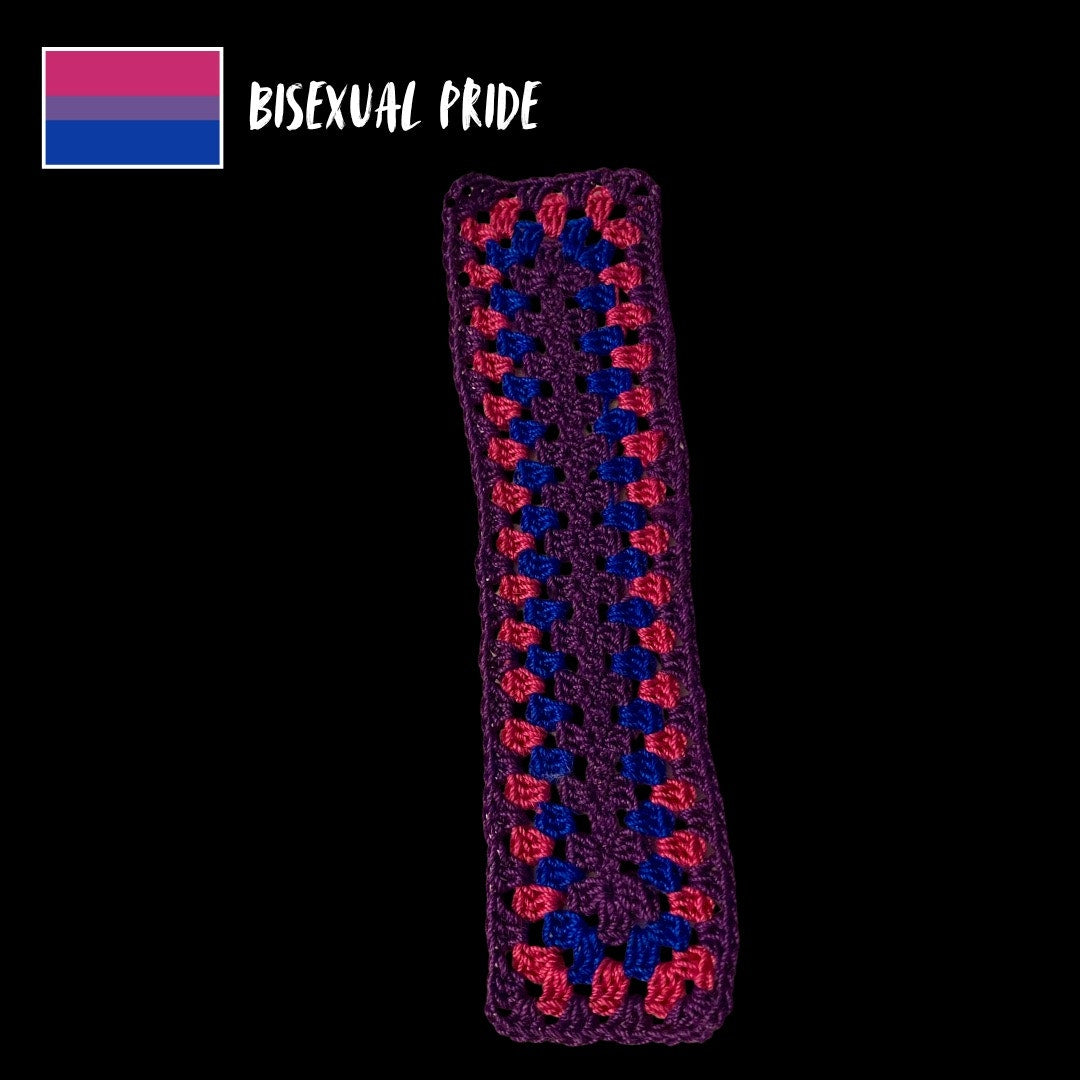 Bisexual Pride Micro-Crocheted Cotton Bookmark