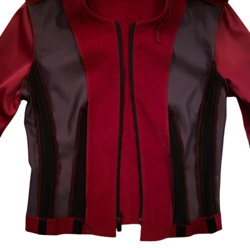 Vintage Positive Attitude Burgundy & Black Velvet Jacket (8P)