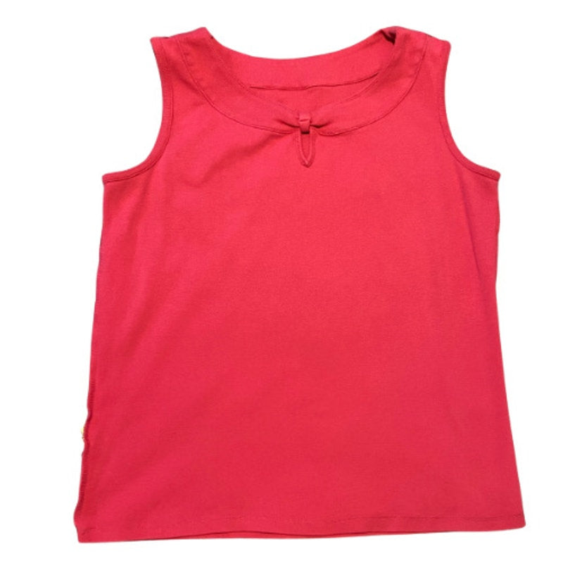Y2K Hot Pink Knotted Keyhole Knit Sleeveless Top (L)