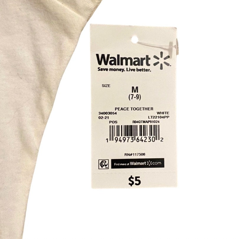 NWT “Together We Will Rise” Peace Sign Graphic Tee (7-9)