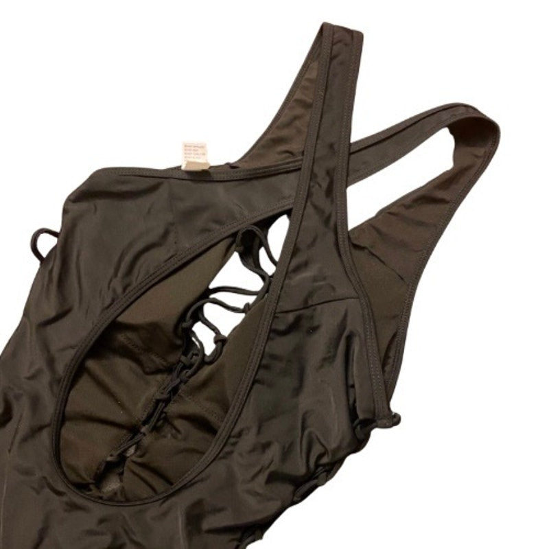 NWT Sexy Chic Black Lace-Up One Piece Swimsuit (L)