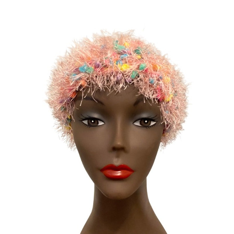 “Fancy Fur” Pastel Pink/Blue/ Yellow/ Purple Knit Headband (OSFM)