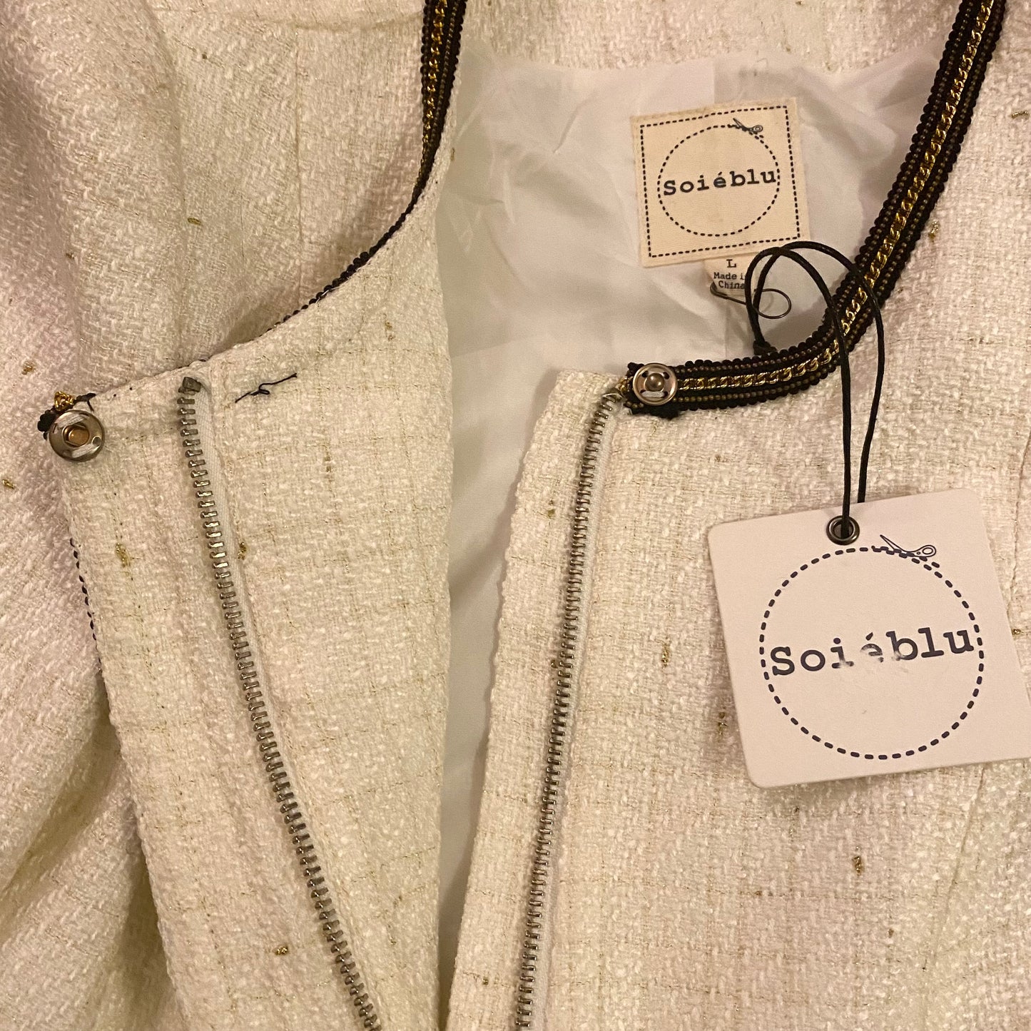đź”” NWT Mint & Cream Tweed Jacket (L)