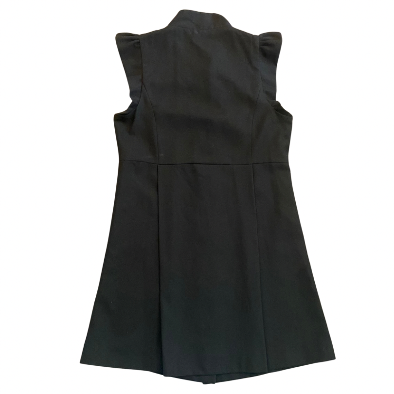 Mod Black Button-Down A-Line Dress (M)