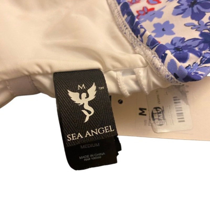 NWT Sea Angel Red White & Blue Floral Double Strap One Piece Swimsuit (Medium)