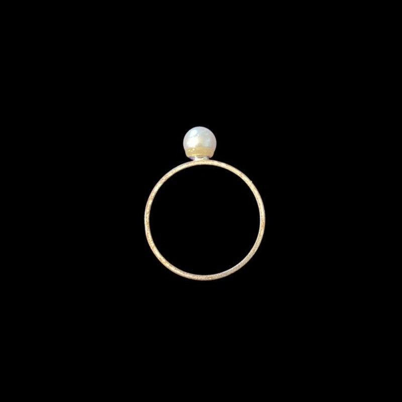 Vintage Dainty Costume Pearl Silver Ring (8)