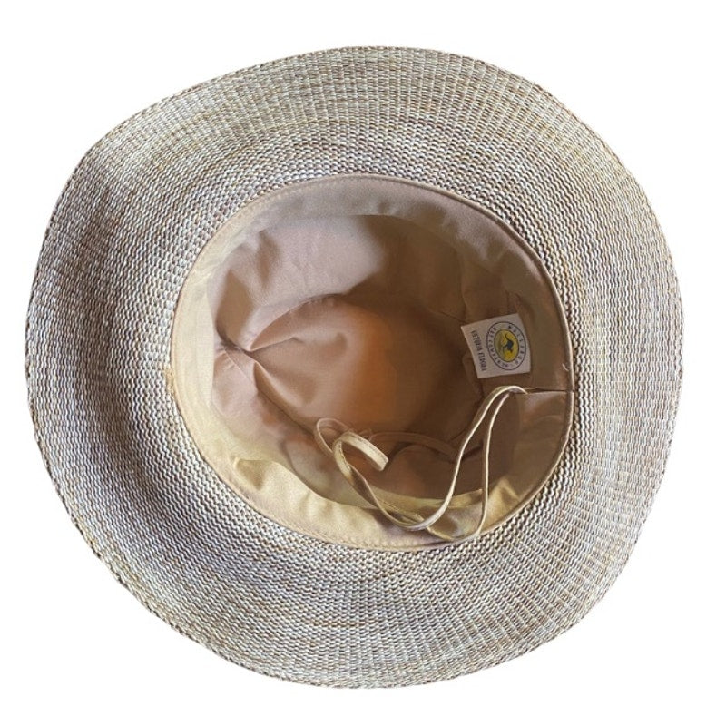 Upcycled Pink/Purple/Yellow Tulip Patch Straw Fedora