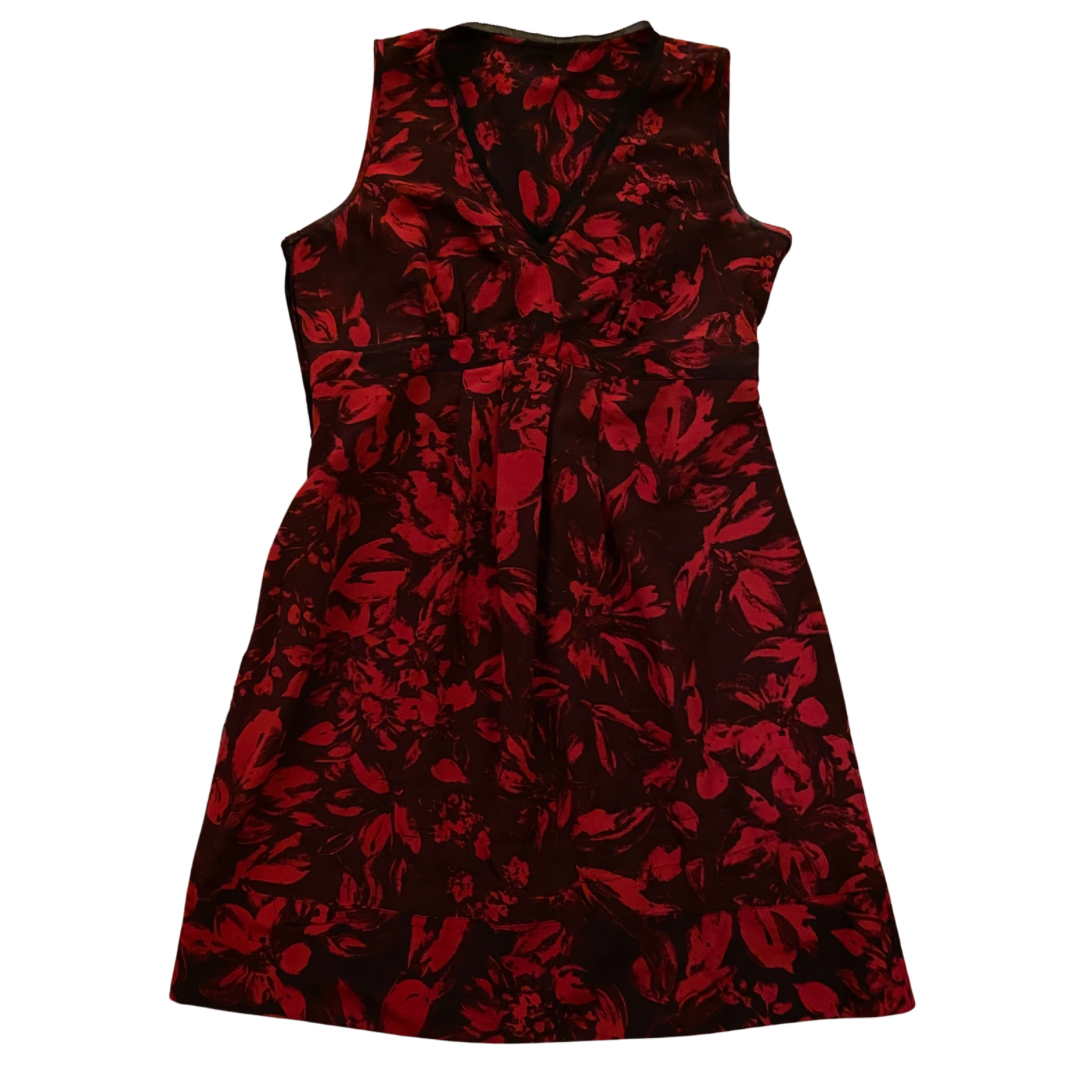 Black & Red Floral Cocktail Dress (Petite Large)