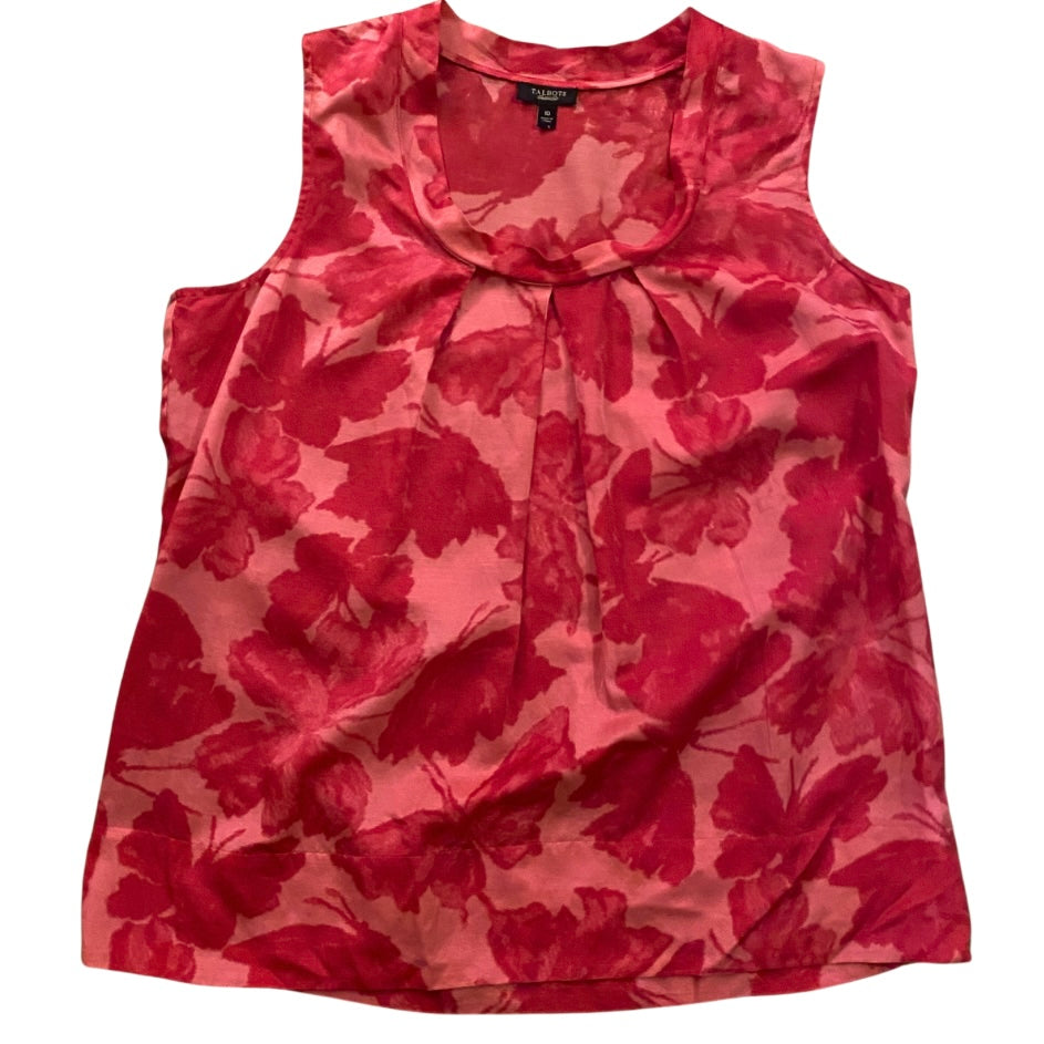 Hot Pink Watercolor Butterfly Print Sleeveless Top (10)