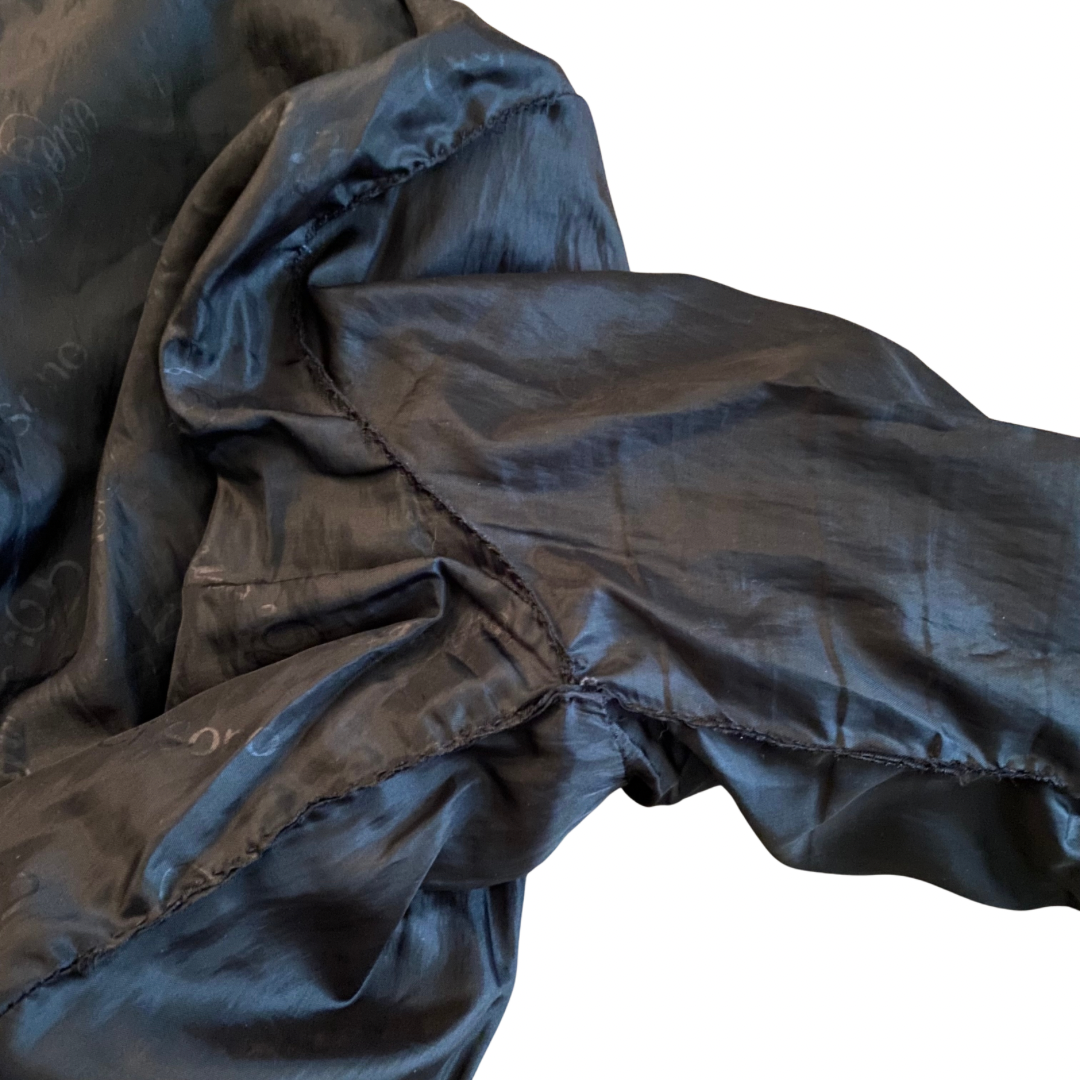Vintage Black Quilted Faux Fur Jacket (M)