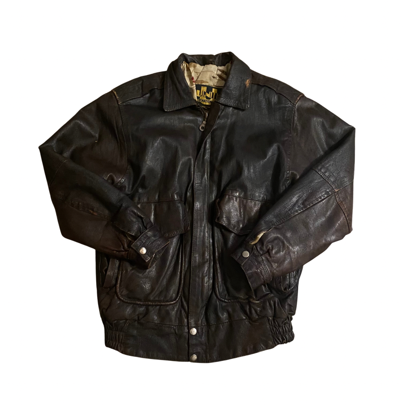 1970’s Distressed Dark Brown Goatskin Leather Flight Jacket (S)
