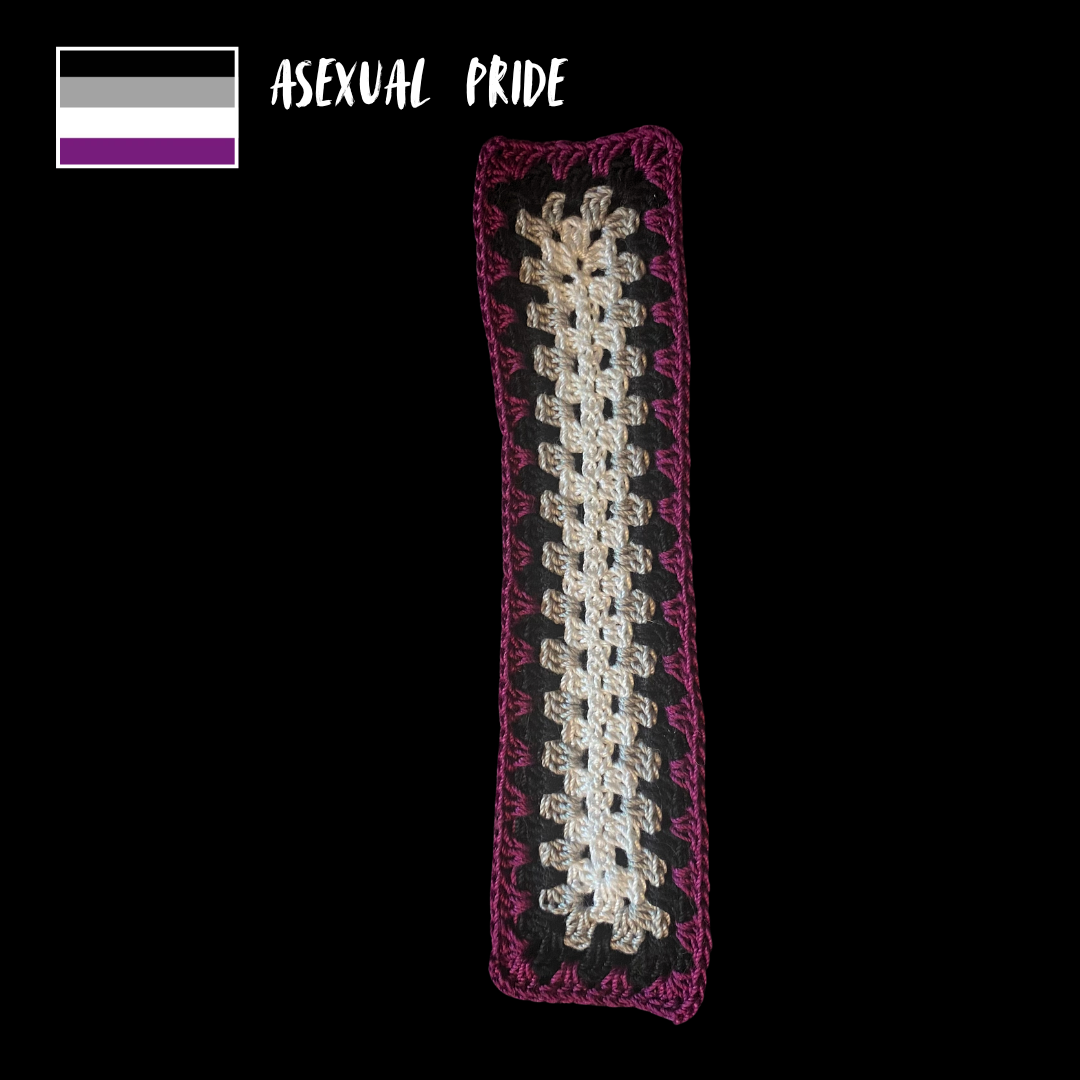 Asexual Spectrum Pride Micro-Crocheted Cotton Bookmark
