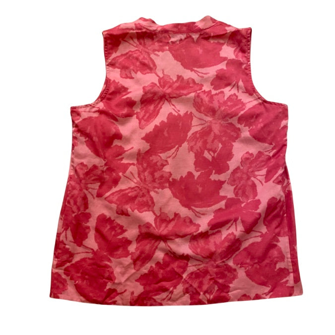 Hot Pink Watercolor Butterfly Print Sleeveless Top (10)