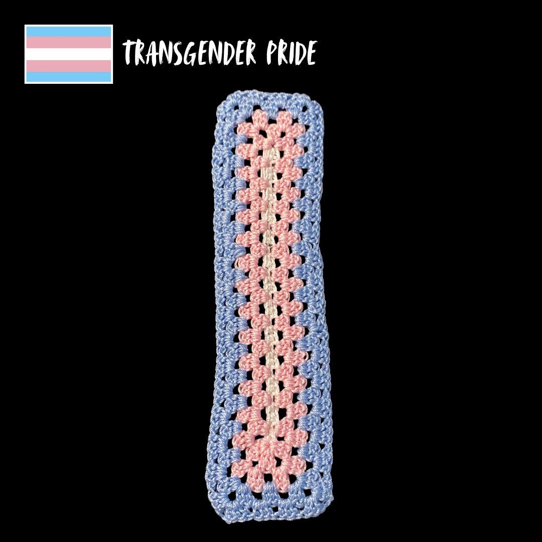 Transgender Pride Micro-Crocheted Cotton Bookmark