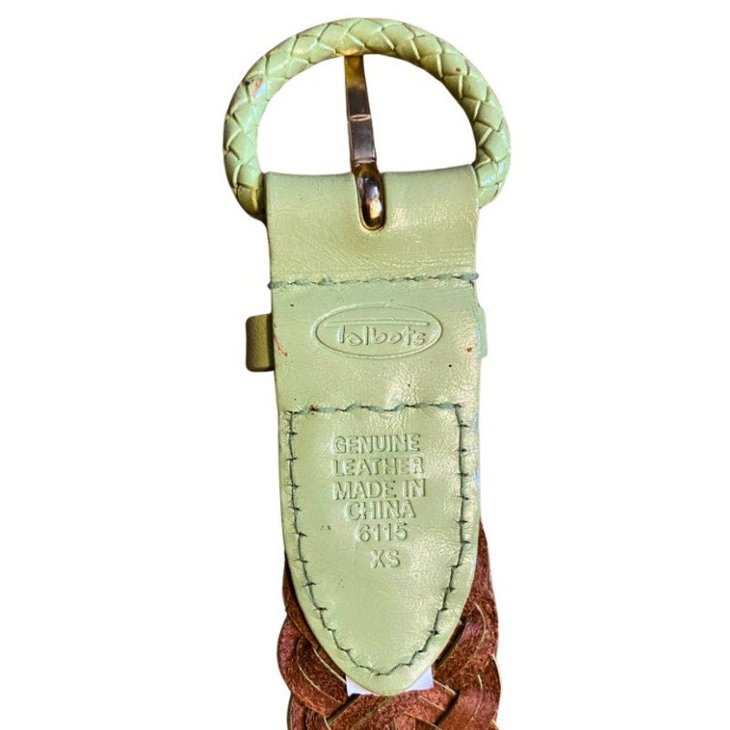 Light Green Vintage Talbots Woven Leather Belt (XS/S)