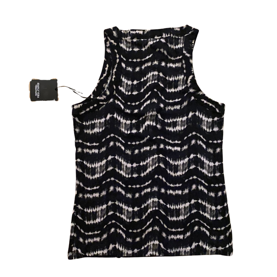 NWT - Black & White Tie-dye Ribbed Knit Tank Top (XL)