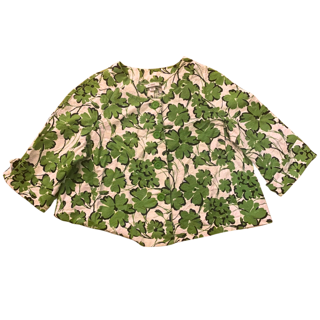 Mod Cotton Green Floral Print Jacket (18 W)