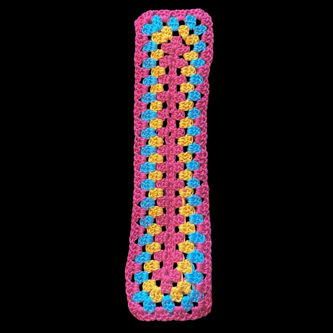 Pansexual Pride Micro-Crocheted Cotton Bookmark