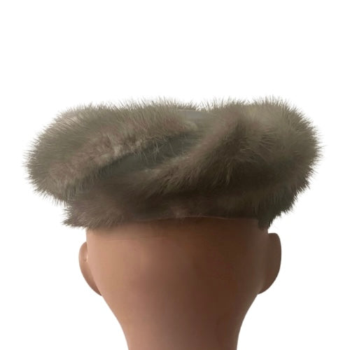1950’s/60’s Union Made Mink & Velvet Pillbox Hat