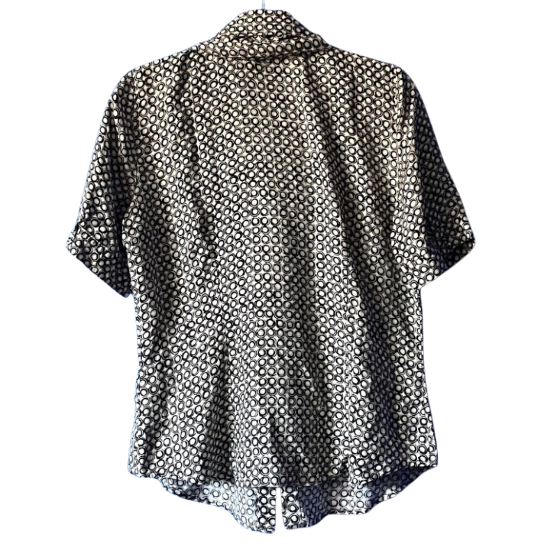 π Dana Buchman Vintage Silk Short-Sleeve Polka-Dot Button Down with Matching Scarf (10)