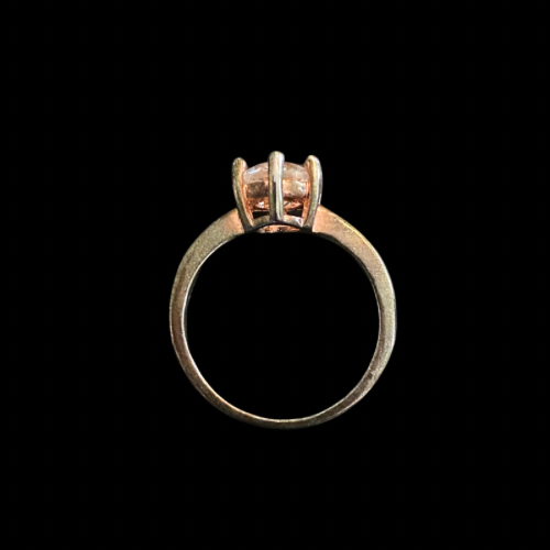 90's Round Cut Diamente & Sterling Silver Ring (7)