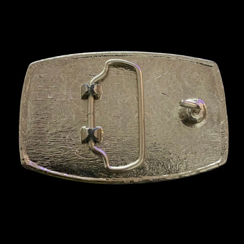 Vintage 1970’s Black Distressed Prismatic Zodiac Belt Buckle | Red Libra