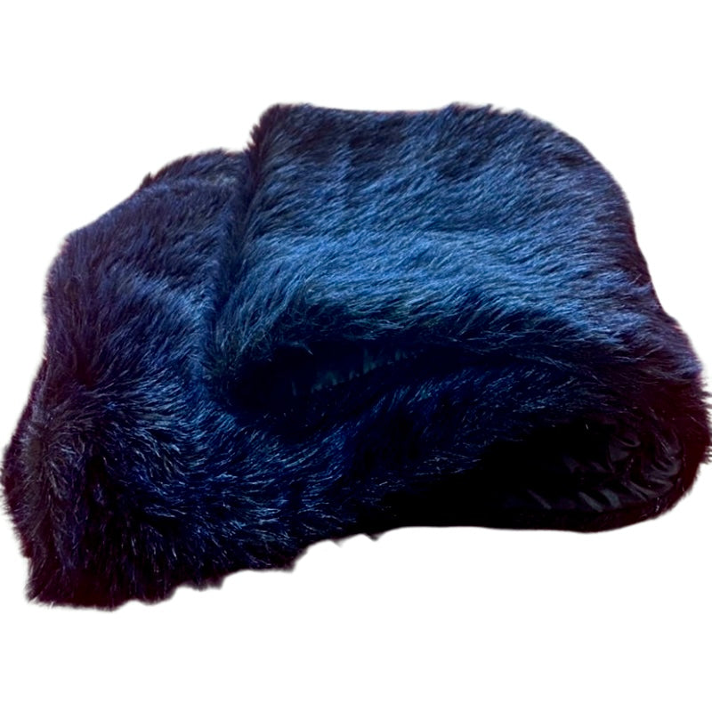 Midnight Blue Extra Long Faux Fur Scarf/ Stole/ Boa