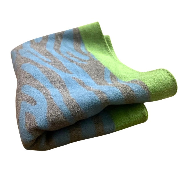 🔔 Y2K 100% Silk Knit Zebra Print Infinity Scarf