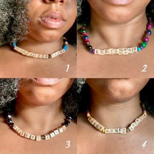 COWBOY CARTER Tracklist Wood Bead Stretch Choker Necklaces | 11:44 Designs by Amber’s Attick