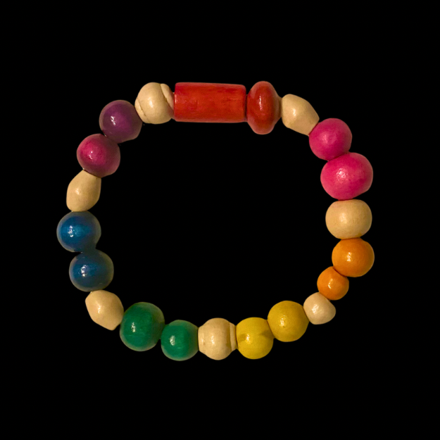 Rainbow Beaded Stretch Bracelets - Made with Vintage Beads