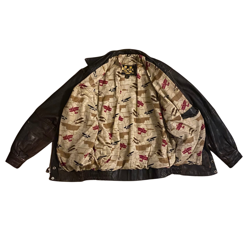 1970’s Distressed Dark Brown Goatskin Leather Flight Jacket (S)