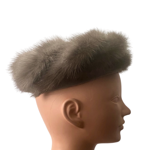 1950’s/60’s Union Made Mink & Velvet Pillbox Hat