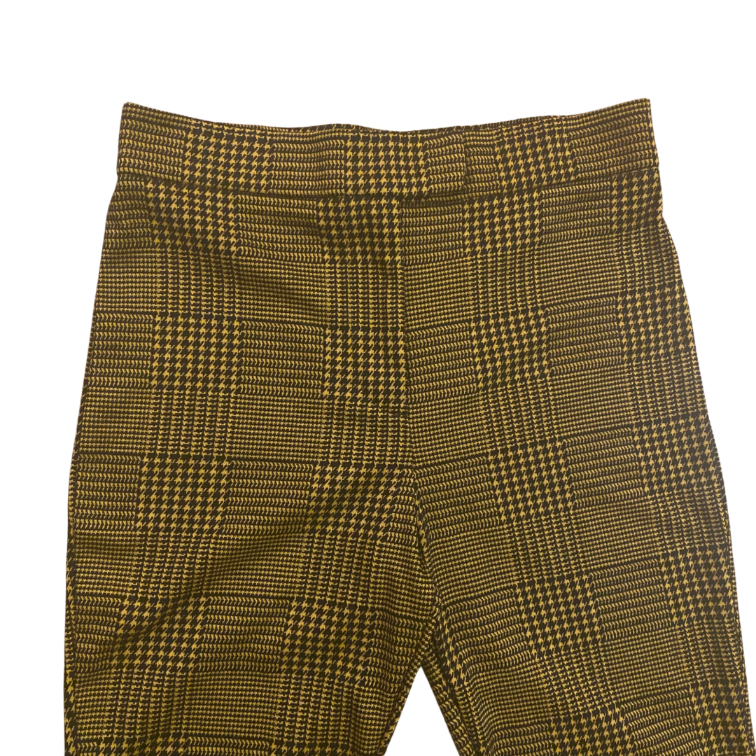 Checkerboard Plaid Yellow and Black Skinny Trousers (S)