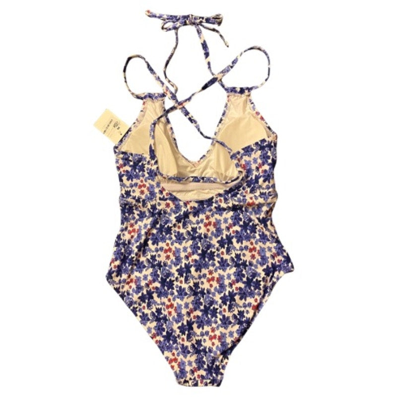 NWT Sea Angel Red White & Blue Floral Double Strap One Piece Swimsuit (Medium)