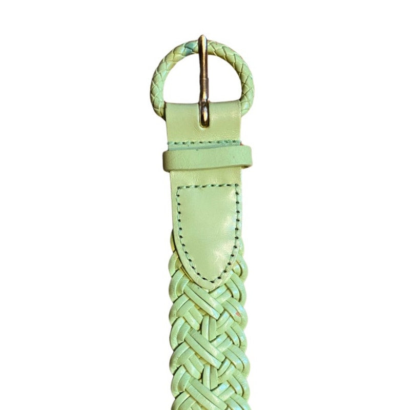 Light Green Vintage Talbots Woven Leather Belt (XS/S)
