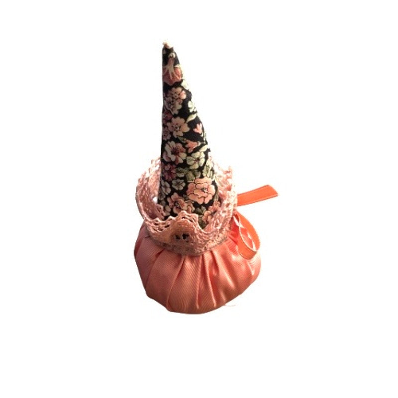 Vintage Pink and Black Floral Handmade Ice Cream Ornament