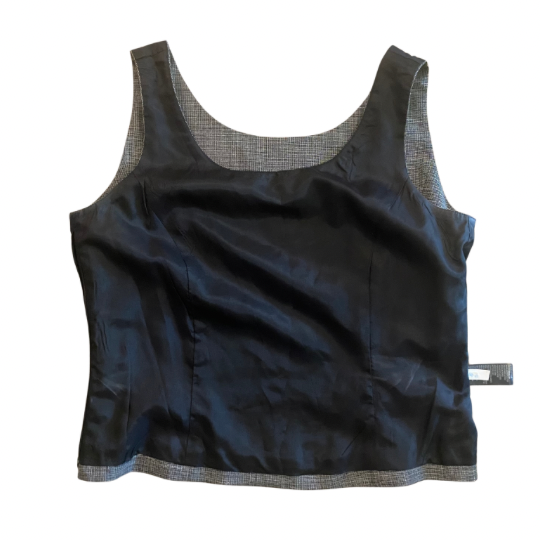 Black Beaded Grey Tweed Jacket & Sleeveless Top Set (10P)
