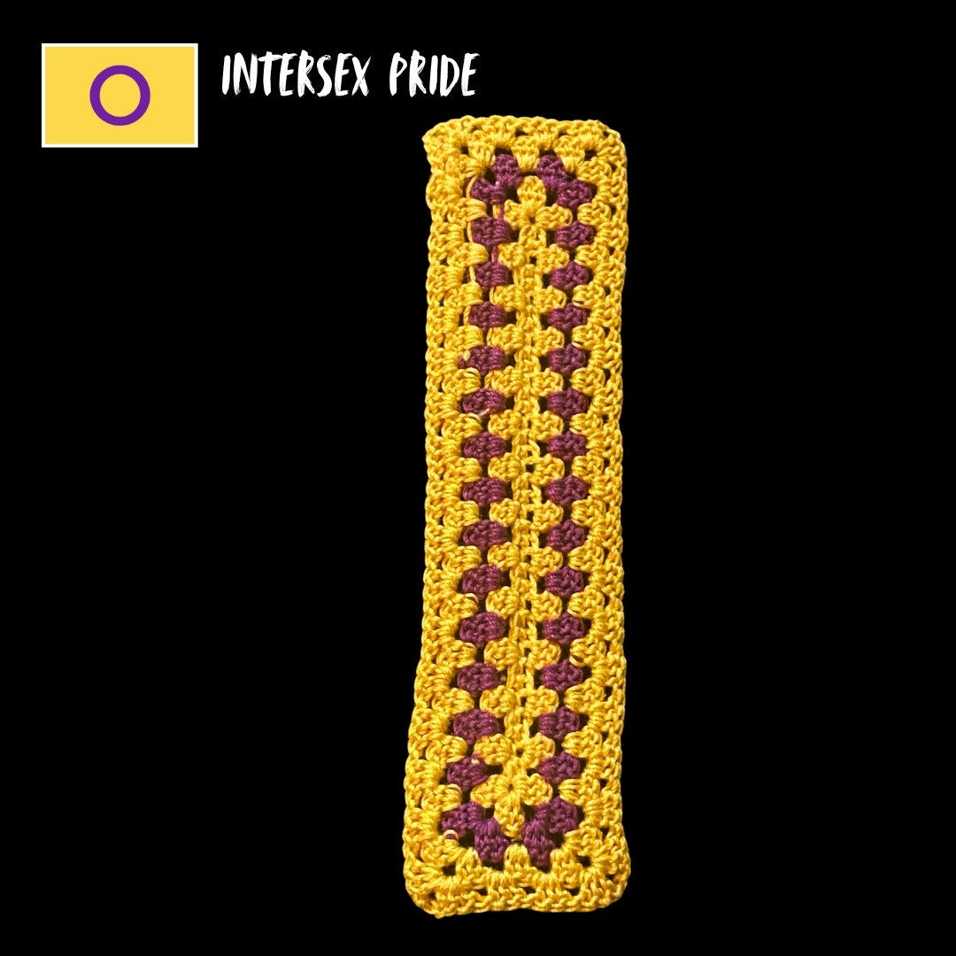 Intersex Pride Micro-Crocheted Cotton Bookmark