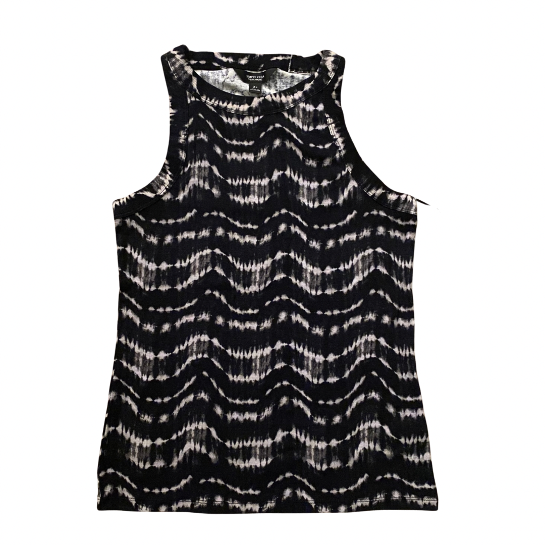 NWT - Black & White Tie-dye Ribbed Knit Tank Top (XL)