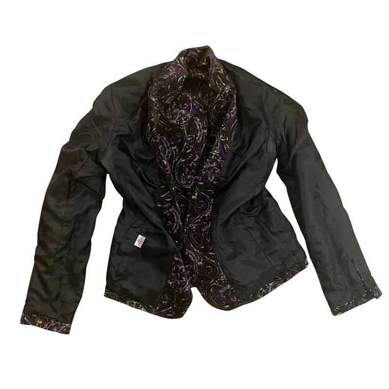 Velvet Black/Purple/Yellow Paisley Blazer (4P)