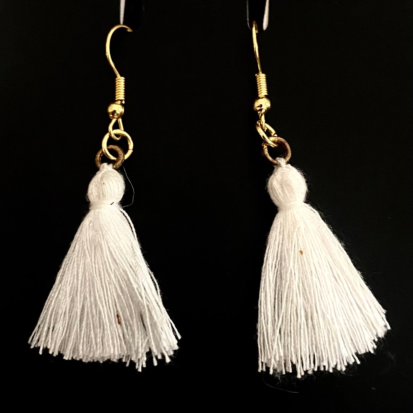 Upcycled Cotton Tassel Earrings • Trans Pride Colorway!