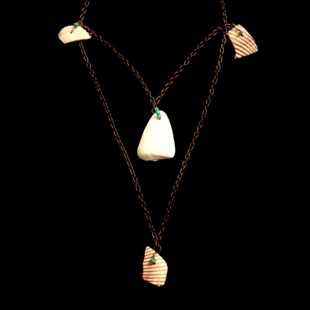 “Float On” | Layered Shell Bead Charm Necklace