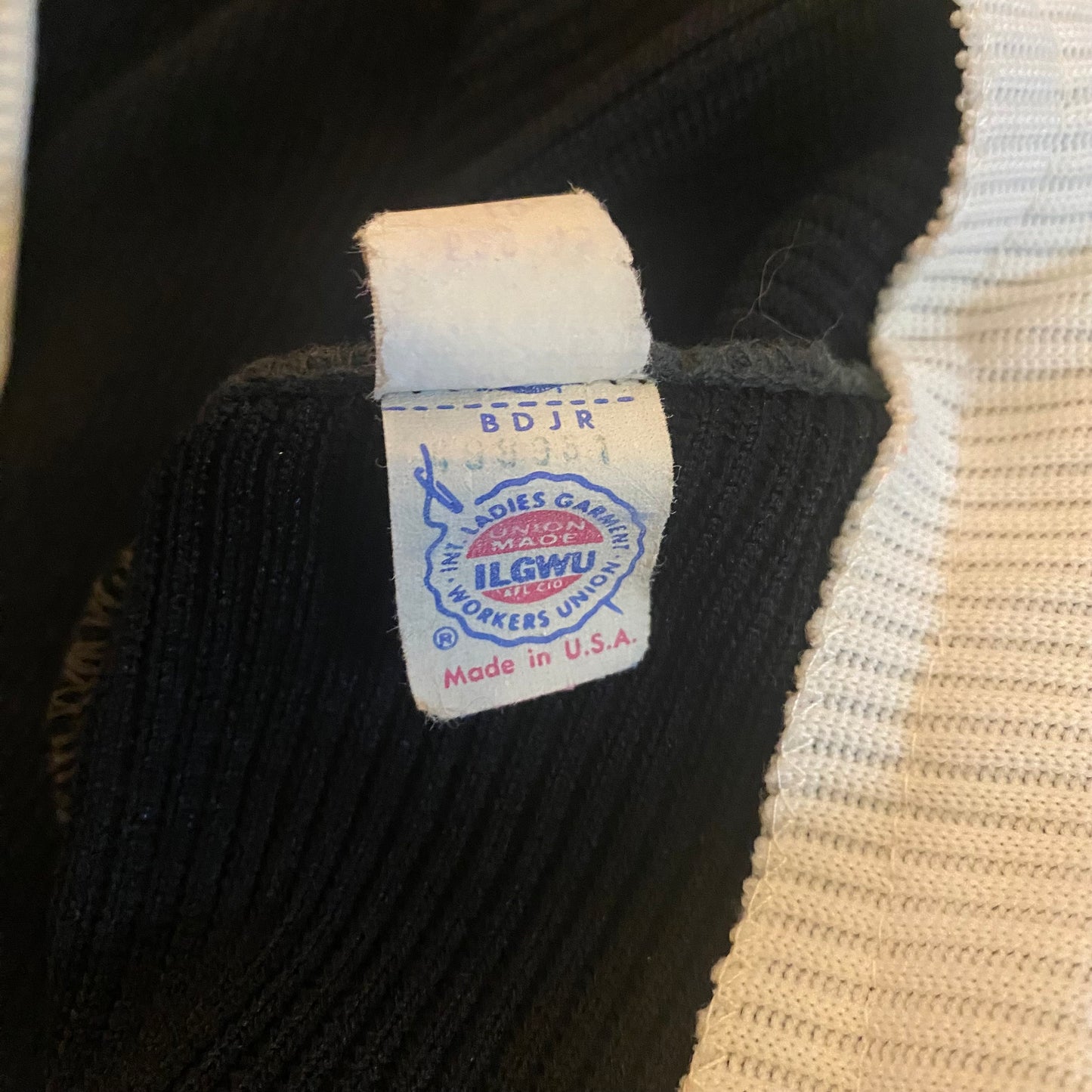 1970’s Black and White Striped Knit Cardigan (S)