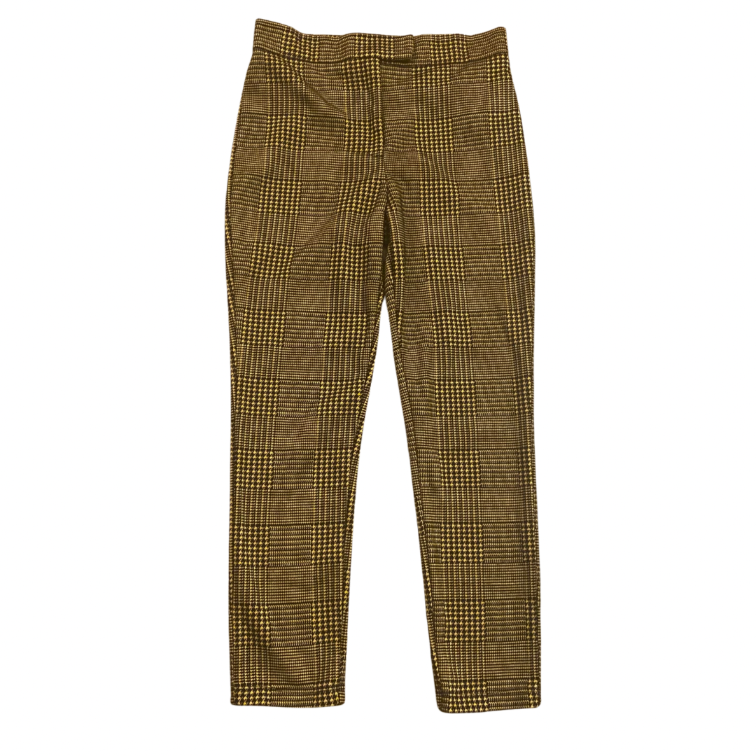 Checkerboard Plaid Yellow and Black Skinny Trousers (S)