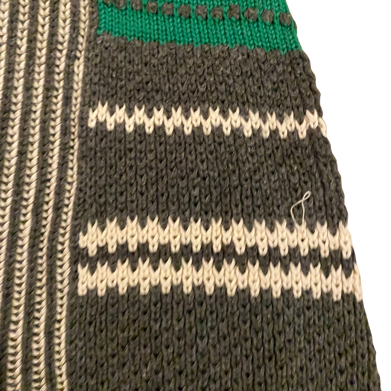 đź”” CAbi Green/Grey/White Trident Knit Sleeveless Sweater Vest Tunic (L)