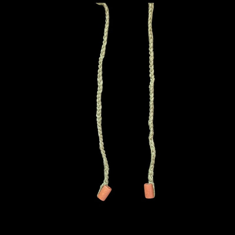 Sage Green Button Embellished Handknit Cotton Choker Necklace