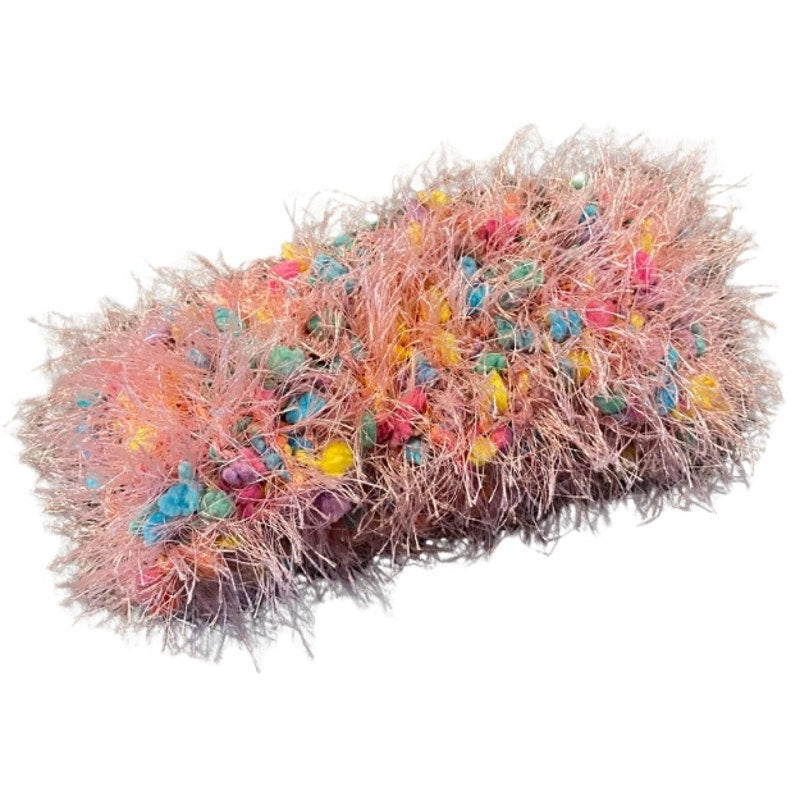 “Fancy Fur” Pastel Pink/Blue/ Yellow/ Purple Knit Headband (OSFM)